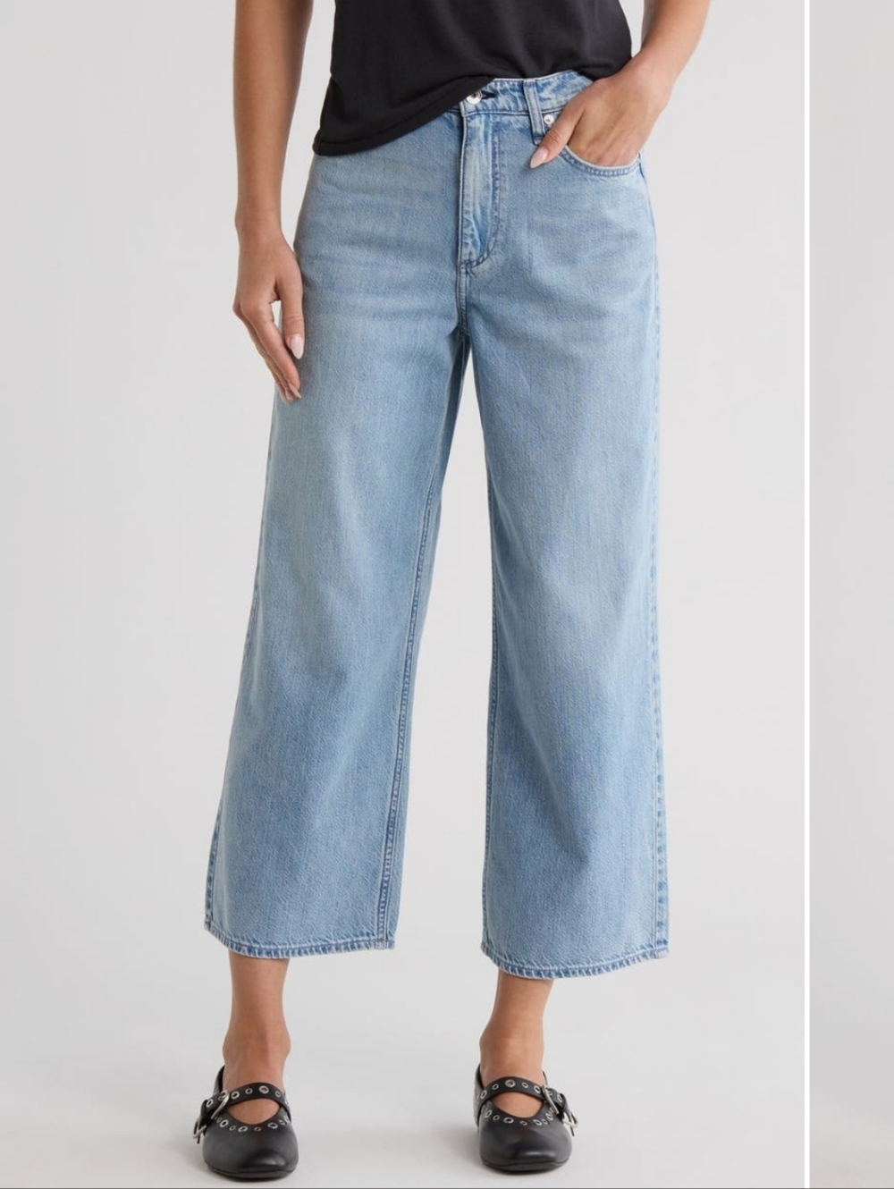 Rag & bone Annie Highwaist Wide-Leg Crop Jeans